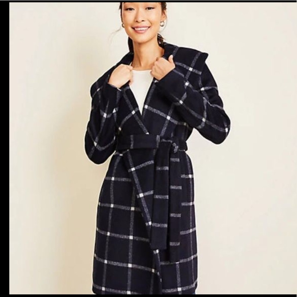 FLASH SALE Versatile Windowpane Shawl Collar Coat